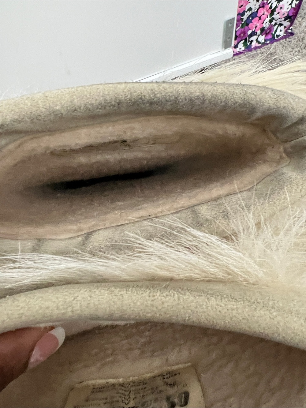 Real Fur Winter Boots in Cream with Brown Sole - Picture 9 of 13